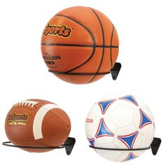 three different types of basketballs on display