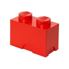 two red legos sitting side by side on a white background