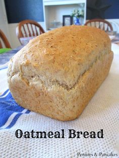 a loaf of oatmeal bread sitting on top of a table