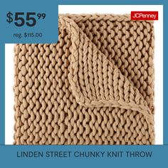 Create cozy vibes instantly with this Linden Street knit throw. Made from a soft knit with a thick braided pattern, this comforting throw is perfect to snuggle under and works well in any room with its tonal range. Measurements: 60 Length/Inches, 50 Width/InchesBase Material: 100% AcrylicCare: Spot CleanMaterial: KnitBed Cover Type: ThrowsCountry of Origin: Imported Braided Pattern, Chunky Knit Throw, Knit Throw, Knitted Throws, Cozy Vibes, Soft Knits, Chunky Knit, Blankets & Throws, Blankets