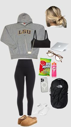 Comfy Outfits For State Testing, Easy Cute Outfits For School Winter Aesthetic, School Testing Outfits, Outfits For Testing Days, First Day Of School Outfit Leggings, Leggings Outfit Layout, Cute Outfits For Cold Days, 66 Degree Weather Outfit, Winter Running Outfits