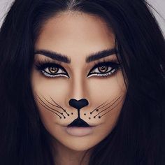 Nem Halloween Makeup, Simple Cat Makeup, Carnaval Make-up, Cat Halloween Makeup, Halloween Makeup Clown, Fantasy Make-up, Halloween Make-up Looks, Halloweenský Makeup, Animal Makeup