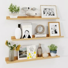 PRICES MAY VARY. Picture Ledge Shelf-Do you have many memorable pictures but don't have enough wall space to display them? The Axeman picture shelf is the perfect solution! Our floating shelves provide a centralized display of many photos without taking up a lot of wall space Multifunctional Floating Shelves-Our floating shelves for wall with special baffle design allow you to safely exhibit your collectibles and photos but no worries about slipping off! Wall shelves with 3 different depths store many items and have no affection for the aesthetics when displayed on the wall Premium Quality Material- Wall shelves with ledge are made of certified engineered wood for long-term use. The hole stickers included could cover the annoying holes perfectly, and the 16'' stud spacing with no drilling Floating Shelves With Lip, Shelves With Lip, Colorful Shelf, Wall Shelves Living Room, Cool Teen Bedrooms, Picture Ledge Shelf, Picture Shelf, Wall Shelves Bedroom, Shelves For Storage