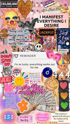 a collage of stickers and decals on a cell phone screen with the caption's name