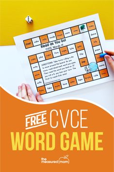 the free cvoce word game is shown with two hands holding a piece of paper