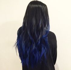 Underlayer Blue Hair, Black And Blue Balayage Hair, Black Hair With Blue Ombre, Black To Blue Balayage, Black To Dark Blue Hair, Black Hair With Dark Blue Balayage, Black Hair With Blue Highlights Long, Black Hair W Blue Highlights, Dark Electric Blue Hair