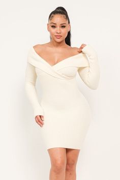 Cream Long Sleeve Off the Should Mini Dress Stretchy Comfortable Online Boutique, Mini Dress, Cream, Long Sleeve