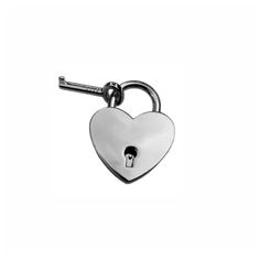 a heart shaped keychain with a lock on the front and back end, attached to