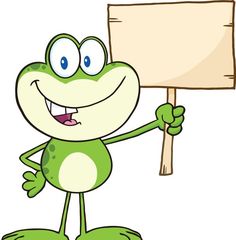 a cartoon frog holding up a sign that says bonn - mardi on it