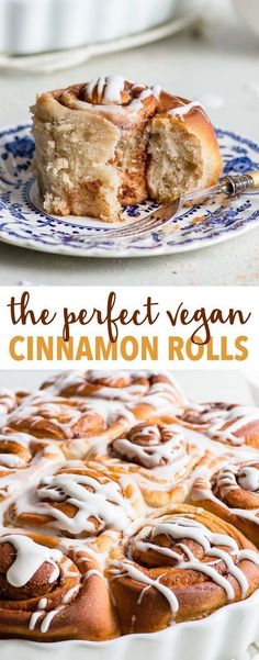 the perfect vegan cinnamon roll recipe is made with only 3 ingredients and it's so good to eat