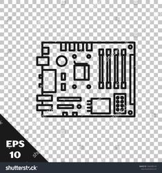 a black and white line drawing of an electronic device with four different parts on it