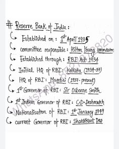 an old paper with some writing on it that says reserve bank india, established on 1st april