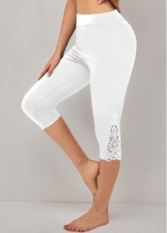 Color:White;Size:S;Size:M;Size:L;Size:XL;Size:XXL;Package Contents:1 X Leggings; Short Cream Dress, Elastic Waist Leggings, Black Leggings Outfit, Plus Size White, Trendy Tops For Women, Trendy Fashion Tops, Lovely Tops, Colored Pants, Plus Size Leggings