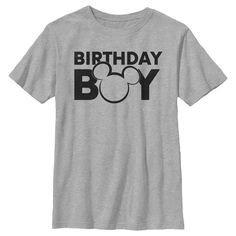 Who knew that dressing "mousey" could be so cute!? Celebrate your special day and Walt Disney's most iconic characters with this officially licensed Disney Mickey Mouse & Friends Birthday Boy Outline Logo Boys' Graphic T-Shirt! This joyful tee reads: "Birthday Boy" in black lettering with Mickey's iconic silhouette as the letter 'o' across the front. This new Mickey & Friends apparel is sure to make your special day memorable and bring a smile to your face! Mickey Mouse Crew Neck T-shirt For Birthday, Mickey Mouse Crew Neck T-shirt For Birthdays, Mickey Mouse Crew Neck Top For Birthday, Disney Mickey Mouse Tops For Birthday, Disney Cotton T-shirt For Birthdays, Disney Crew Neck Top For Birthday, Boys Graphic Tee, Friends Birthday, Kids Clothes Boys