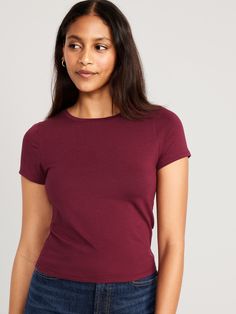 Light Burgundy, Crop T Shirt, Bone White, Character Outfits, Crop Tshirt, Petite Size, A New Day, Women Crop, Neck T Shirt