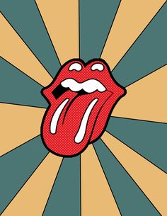 the rolling stones'tongue on an abstract background