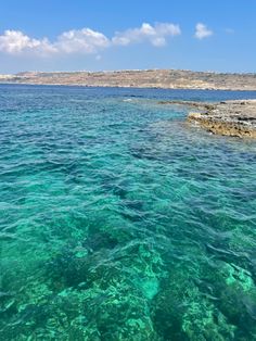 the water is crystal clear and blue