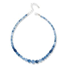 Jay King Sterling Silver Blue Opal Bead 18" Necklace  Bring out the blue in your eyes or a favorite outfit when you accessorize with these beautiful, blue opal beads. The handcrafted necklace features pretty pastel blue stones with white inclusions for a fun, fashionable look we think you'll love!       Approx. 18"L x 7/16"W with 2-3/4" extender     Stamped .925     Hook closure   Stone Information       All sizes and weights approximate     Stabilized Clarity-Enhanced Blue Opal - Faceted round Adjustable Single Strand Sapphire Necklace, Blue Rondelle Necklace With Faceted Beads, Blue Faceted Round Bead Necklaces, Adjustable Faceted Blue Crystal Necklace, Blue Beaded Rondelle Necklaces, Blue Faceted Necklaces With Round Beads, Blue Necklaces With Faceted Round Beads, Adjustable Blue Faceted Necklace, Adjustable Blue Crystal Necklace