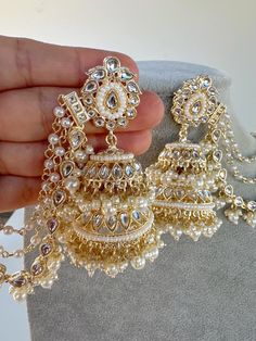 Height = 3.50 inches Kundan Jhumka  Indian wedding Polki Jhumka/Multi Jhumka/Indian Jewelry/Pakistani/Punjabi/Indian/Statement earring/Bridal earring/ Arrives in gift box. Punjabi Bridal Jewelry Wedding Bride, Luxury Chandbali Bridal Earrings For Festivals, Luxury Heavy Earrings For Diwali, Luxury Ornate Jhumkas For Festive Occasions, Luxury Kundan Chandbali Earrings, Luxury Chandbali Bridal Earrings With Matching Set, Luxury Meenakari Chandelier Earrings For Reception, Luxury Formal Jhumkas For Diwali, Luxury White Temple Jewelry Jhumkas