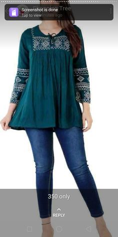 Tunics For Women Classy Casual, Ethnic Tops For Jeans, Jins Kurti Top, Tunics For Women Indian With Jeans, Tunics For Women Classy, Tunics For Women Indian Short, Girls Top Design For Jeans Latest, Fancy Dress Short