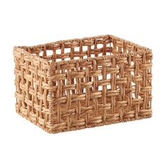 a woven basket is shown on a white background