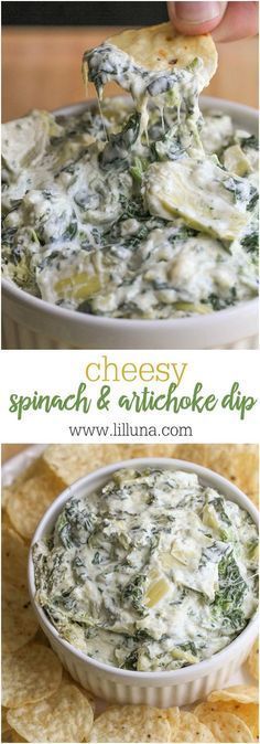 spinach and artichoke dip with tortilla chips