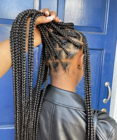 Med Knotless Box Braids, Big Twist Braids Hairstyles, Braids And Cornrows, Cornrows Natural, Sleek Ponytail Hairstyles, Twists Braids