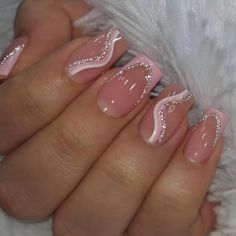 Deluxe Nails, Bday Nails, Easy Nails, Girly Acrylic Nails, Her Nails, White Nail, Short Acrylic Nails Designs, Nailed It