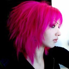 Bright Pink Hair, Hot Pink Hair, Emo Scene Hair, Dyed Hair Inspiration, Punk Hair, Emo Hair, Pretty Hair Color, Funky Hairstyles, Edgy Hair