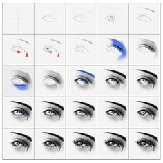 the steps to draw an eye