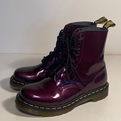 Dr Martens Pascal Plum Purple Gloss Leather Combat Boots Women Size 6 Us / 37 Eu Boots Are In Very Good Condition, Minimal Wear, Nothing Major To Note, Nice And Clean, Review Photos And Ask If You Have Any Questions, Thank You Purple Doc Martens, Leather Combat Boots Women, Flat Chelsea Boots, Combat Boots Women, Dr Martens Pascal, 2976 Chelsea Boots, Doc Marten Boot, Platform Boots Women, Platform Chelsea Boots