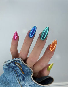 Blue Chrome Nails, Unghie Sfumate, Blue Chrome, Chrome Nails Designs, Chrome Nail Powder, Manicure Y Pedicure, Fire Nails