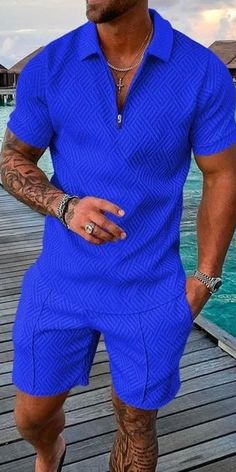 Suit Fashion Men's, Summer Sportswear, Polo Suits, Mens Shorts Summer, Track Suit Men, Traje Casual, Casual Sportswear, Shorts Casual, Summer Suits