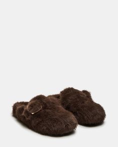 BOHAN Brown Faux Fur Slip-On | Women's Flats – Steve Madden Designer Closet, Digital Wardrobe, Dr Shoes, Fashion Archive, Kawaii Shoes, Shoe Wishlist, Fresh Shoes, Birthday Outfits