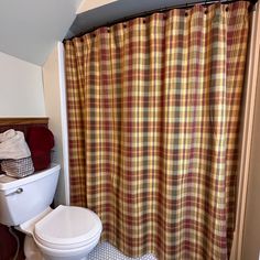 Saffron Shower Curtain in bathroom is a large plaid pattern in burgundy, light green, and khaki colors Plaid Shower Curtain, Primitive Stars, Primitive Star, Bathroom Shower Curtain, Park Designs, Bathroom Shower Curtains, Simple Beauty, Plaid Design, Rich Colors