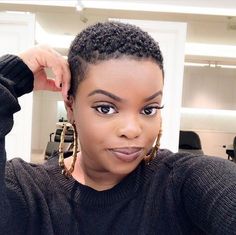 Clip Updo, Low Haircuts, Short Black Natural Hairstyles, Big Chop Natural Hair, Natural Hair Haircuts, Natural Hair Twa, Hair Cuts 2017