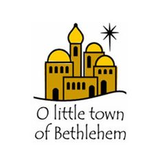 the little town of bethlemem logo is yellow and black with a star above it