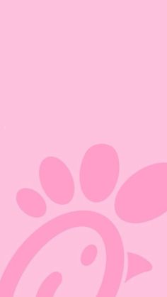 a pink background with an animal's paw on the bottom right corner and circles in the middle