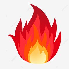 a fire with red and yellow flames on it, illustration, cartoon png and psd