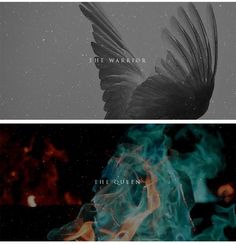 two different images with the words fire warrior and an image of a bird in flames