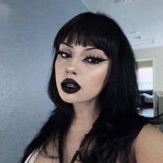 Goth Eyebrows, Lipstick Vintage, Goth Eye Makeup, Dark Makeup Looks, Goth Gifts, How To Impress, Alt Makeup, Dark Lipstick, Black Lipstick