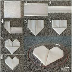 how to make a heart - shaped napkin