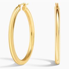 3mm Medium Perfect Hoop Ears - 14K Yellow Gold. Our favorite dress-up-or-down style. As lightweight as can be, these tube hoop earrings are perfect for elevated everyday wear and easily stacked. Medium: 35mm tall, 3mm wide. Tarnish Resistant Gold-tone Hoop Jewelry, Yellow Gold Tarnish Resistant Brass Hoop Earrings, Tarnish Resistant 14k Gold-tone Hoop Earrings, Nickel-free Yellow Gold Plated Hoop Earrings, Tube Hoop Earrings, Hypoallergenic Adjustable 14k Gold-filled Hoop Earrings, Brilliant Earth, Accessories Jewelry Earrings, Favorite Dress