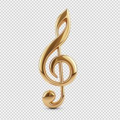 a golden treble on a transparent background