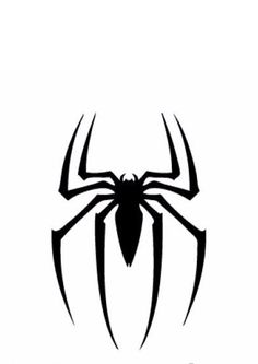 a spider logo with the word's name in black and white, on a white background