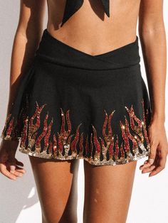 PRE-ORDER / BLAZE SEQUIN SPARKLE TENNIS SKIRT / SHORTS COMBO Festival Skirt, Festival Skirts, Festival Shorts, Skirt Shorts, Tennis Skort, Dance Skirt, Into The Night, Diy Clothing, Samoa