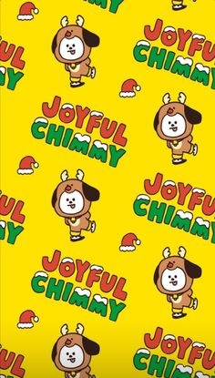 an animal themed wrapping paper with joyful chimpy on it