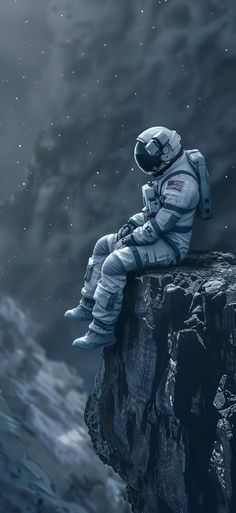 Discover the edge of the universe with our mesmerizing astronaut artwork. Perfect for sci-fi lovers, this print captures solitude in space. Save & follow for more! #AstronautArt #SpaceSolitude #ModernAesthetic #ArtPrint #ImagePrompt #AIimage Astronaut Pfp, Astronaut Artwork, Outer Space Wallpaper, Galaxy Artwork, Sci Fi Wallpaper, Edge Of The Universe, Amoled Wallpapers, Space Phone Wallpaper