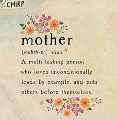 a mother poem with flowers on it