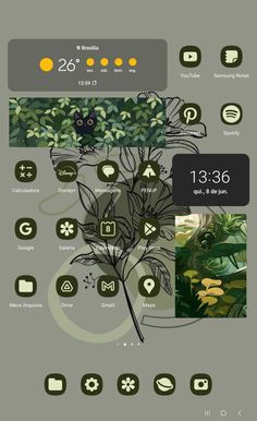 an image of the screen with different icons on it, including flowers and plants in them